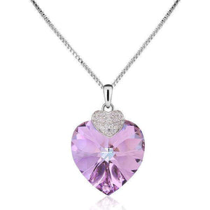 Amethyst Violet Heart Necklace