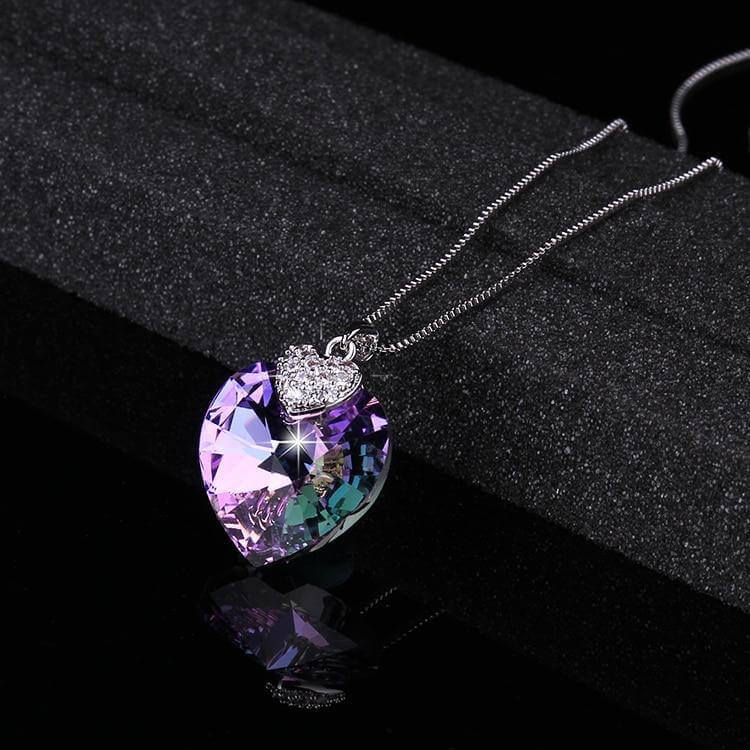 Amethyst Violet Heart Necklace