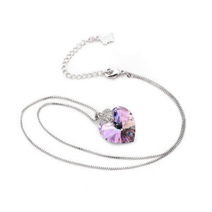 Amethyst Violet Heart Necklace