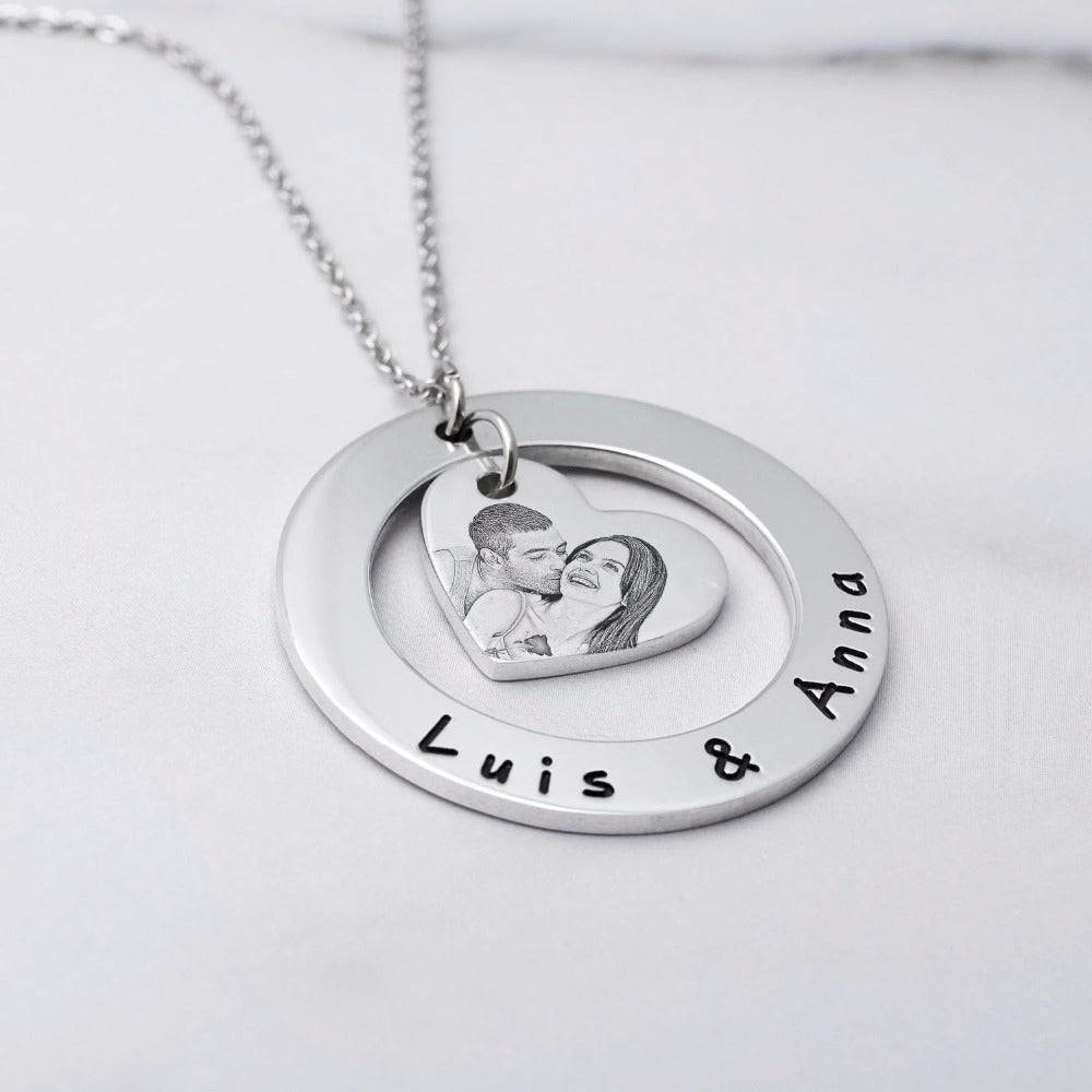 Photo and Names Necklace