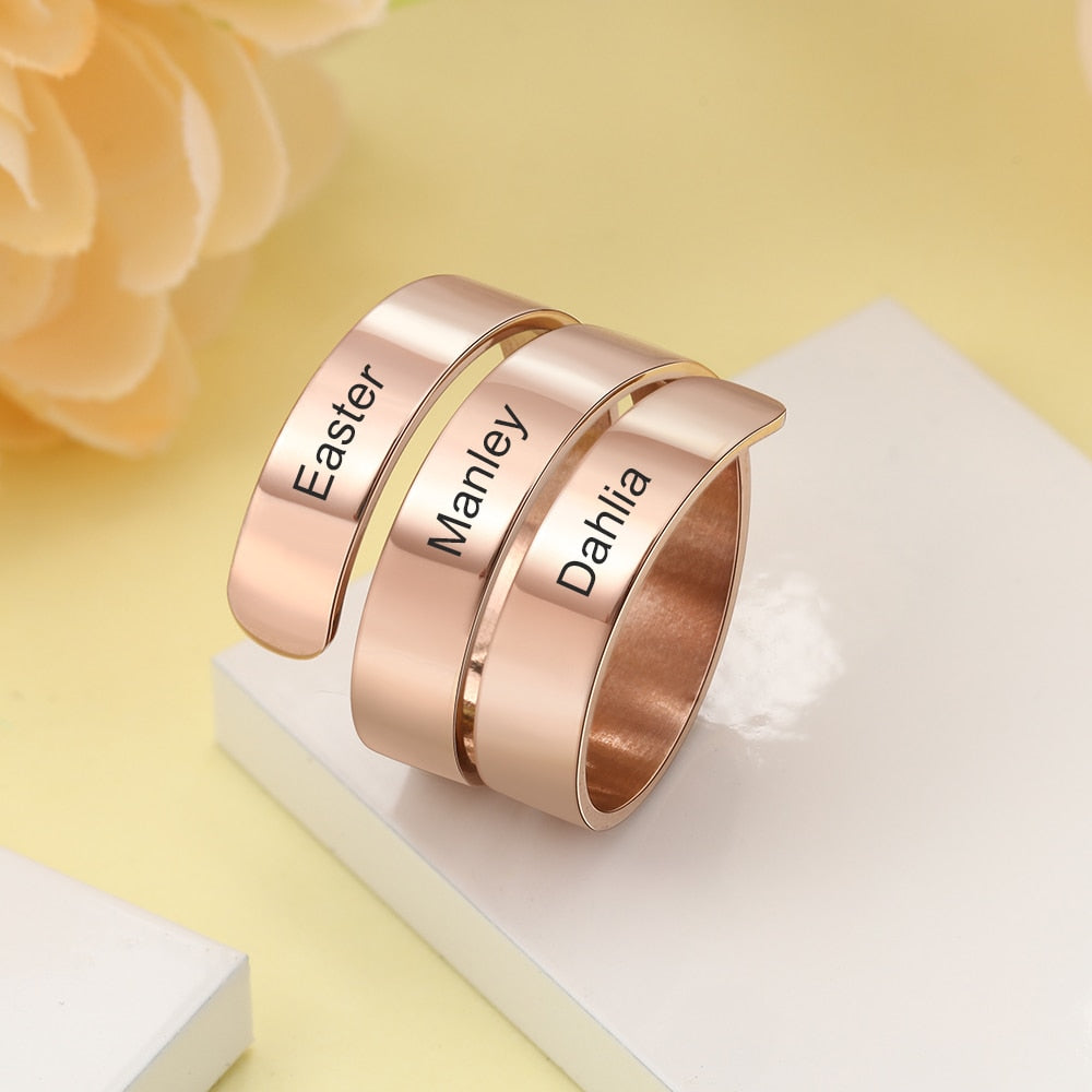 Three Names Adjustable Ring