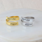 Two Names Adjustable Ring