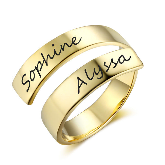 Two Names Adjustable Ring