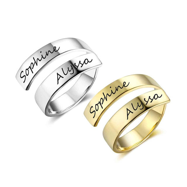 Two Names Adjustable Ring