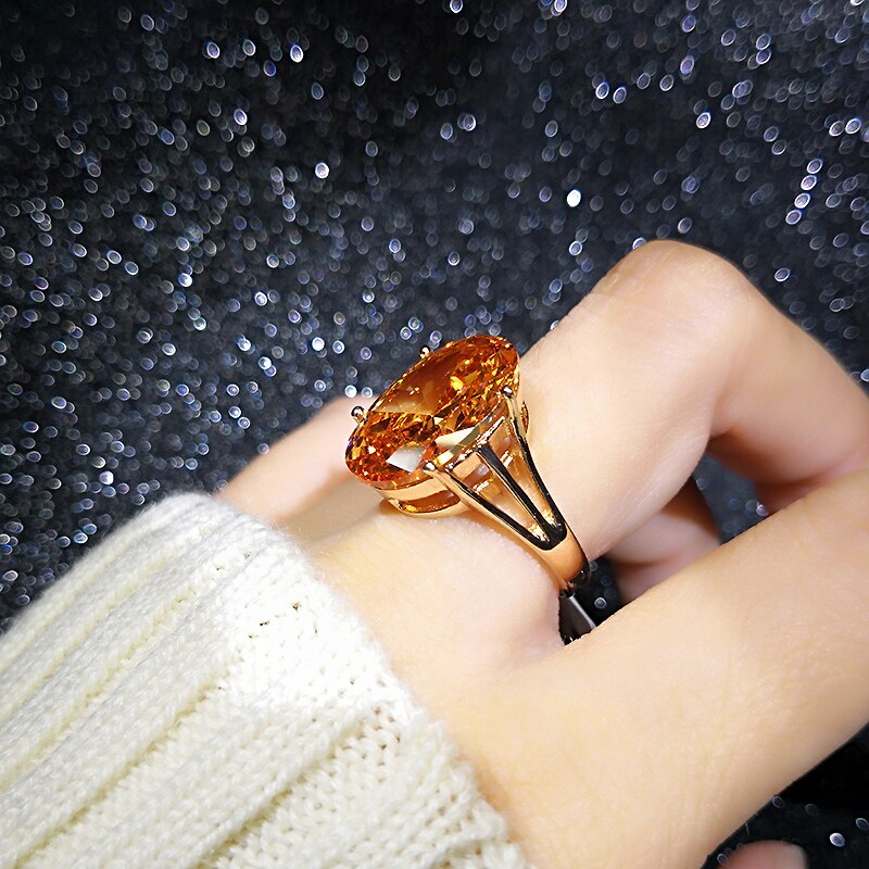 Orange Tourmaline Ring